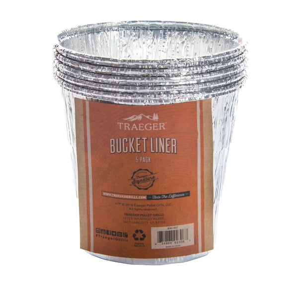 Traeger Bucket Liners 5-Pack | Disposable Grease Cup Liners