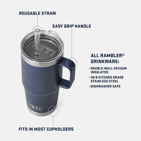 YETI 739ml Rambler® Straw Mug - Navy
