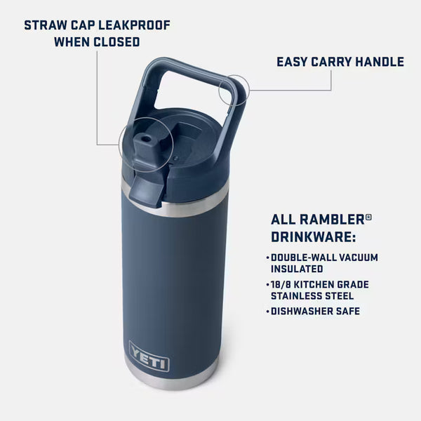YETI 532ml Rambler® C Straw Water Bottle - Rescue Red