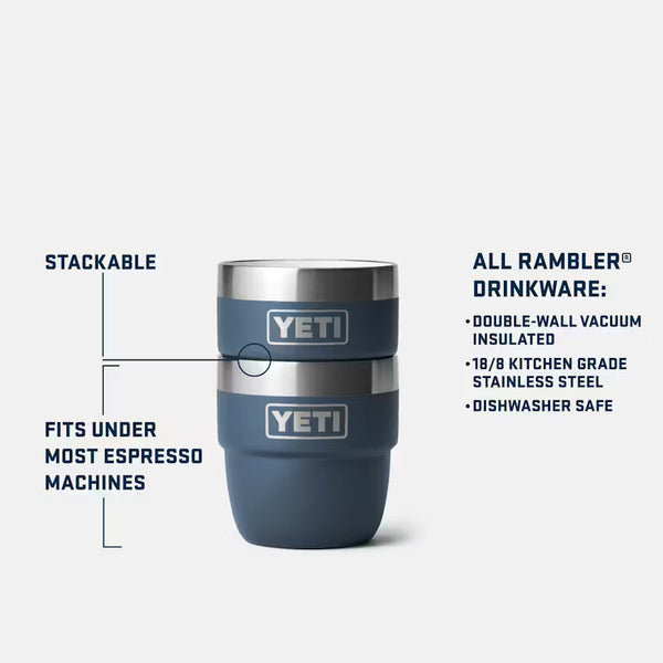 YETI 118ml Rambler® Stackable Espresso Cups - Navy (2 Pack)
