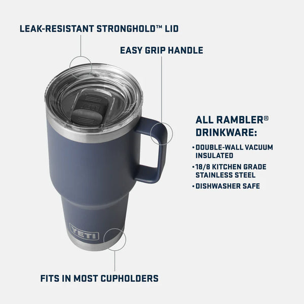 YETI 887ml Rambler® Travel Mug - Navy
